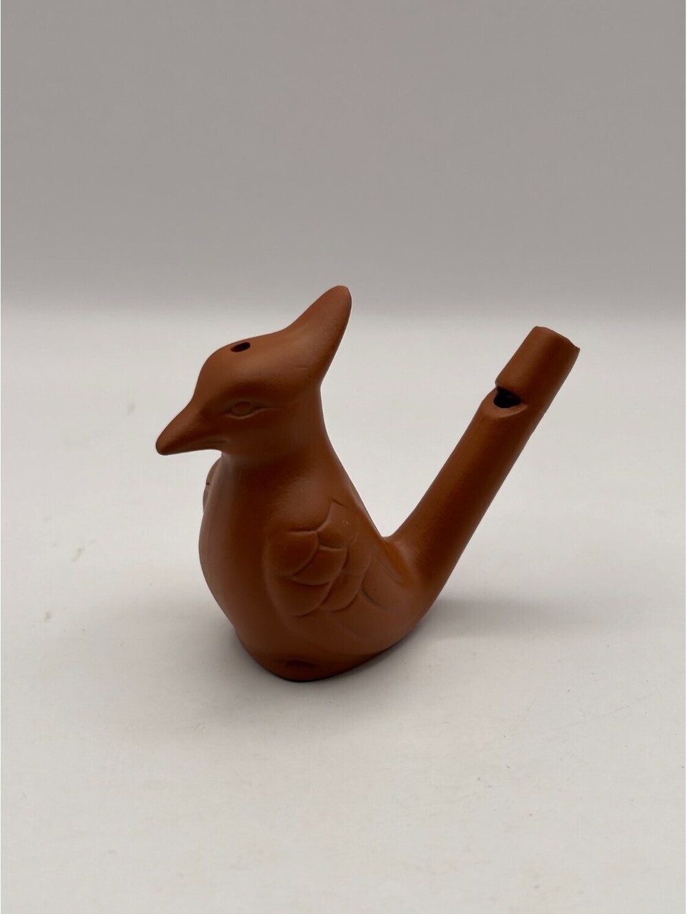 Vintage Terracotta Clay Bird Water Whistle Warbler Figurine Chirp Sound